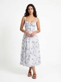 Beatriz — Vestido Midi Floral com Corset