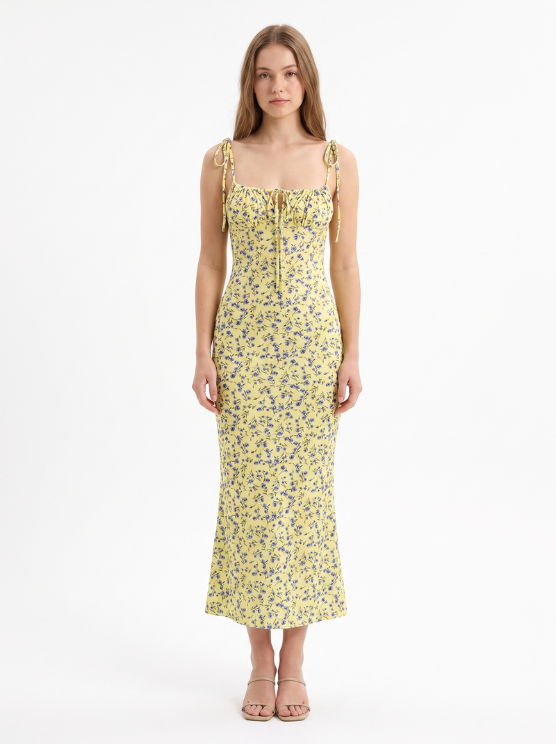 Mariana — Vestido Midi Floral de Alças, Aurora Lisboa
