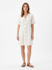 Helena — Vestido Camiseiro em Algodão e Linho