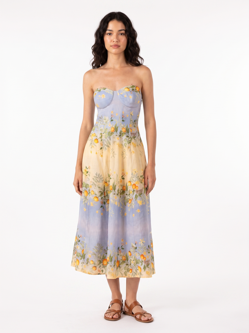 Leonor — Vestido Midi Boho Floral, Aurora Lisboa