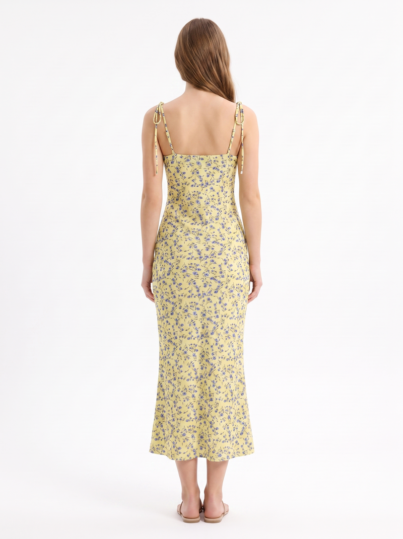 Mariana — Vestido Midi Floral de Alças