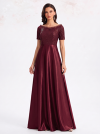 Aurora — Vestido de Gala em Cetim Verde Esmeralda