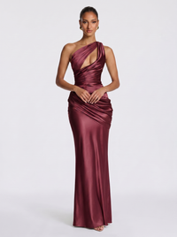 Carolina — Vestido Longo de Cetim Verde
