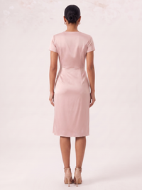 Francisca — Vestido Midi de Cetim Franzido