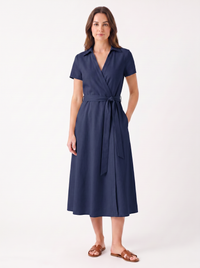 Margarida — Vestido Cruzado com Cinto e Gola