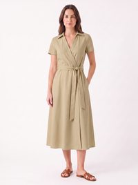 Margarida — Vestido Cruzado com Cinto e Gola