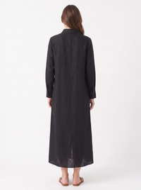 Leonor — Vestido Camiseiro Comprido em Linho