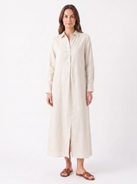 Leonor — Vestido Camiseiro Comprido em Linho