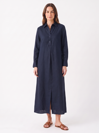 Leonor — Vestido Camiseiro Comprido em Linho