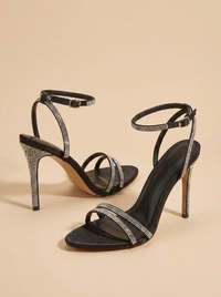 Sandália Stiletto com Cristais