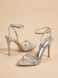 Sandália Stiletto com Cristais