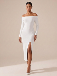 Rita — Vestido Bandage de Ombros de Fora